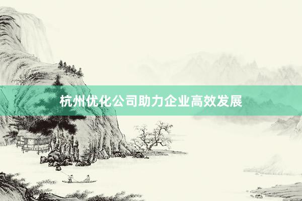 杭州优化公司助力企业高效发展